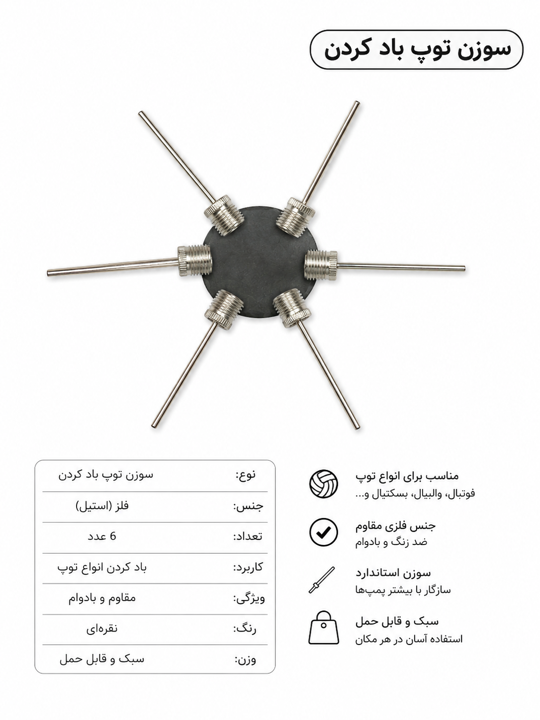 سوزن توپ بادکن