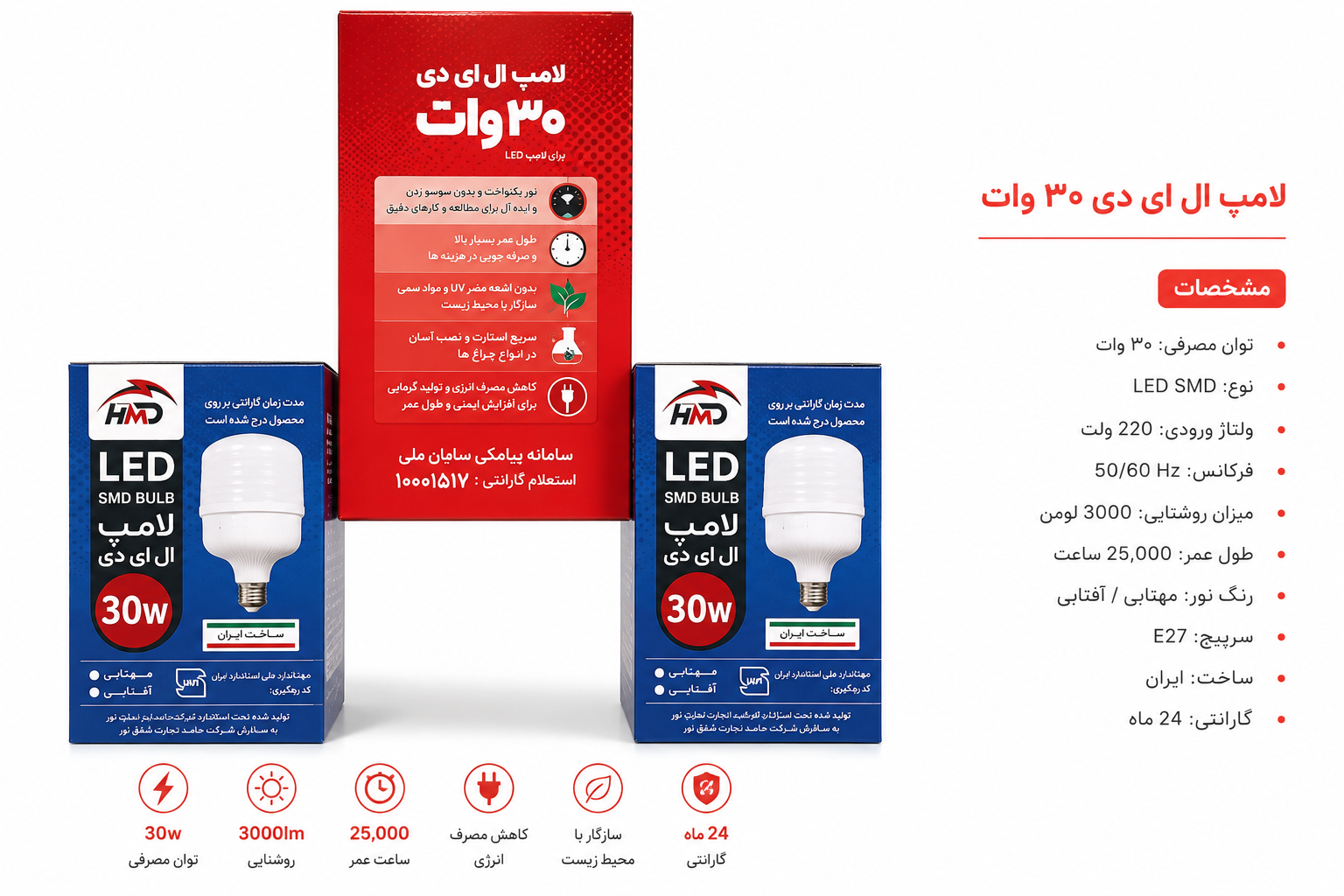 لامپ ۳۰وات HMD