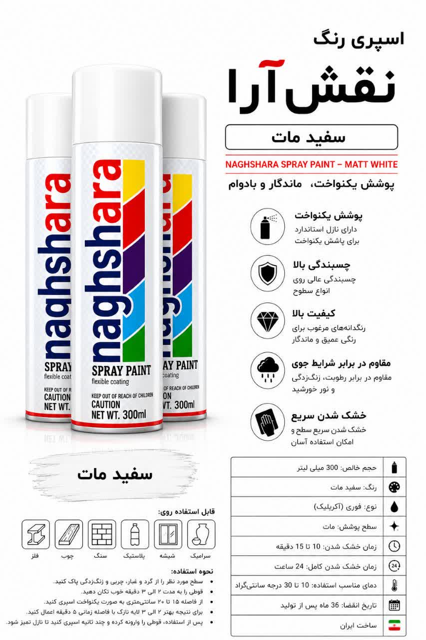 اسپری رنگ سفید مات