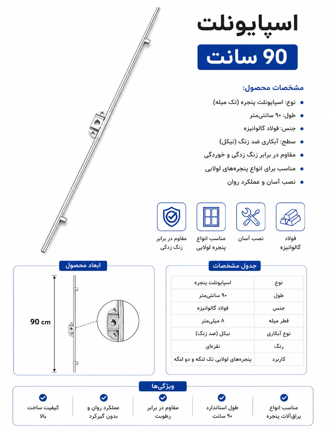 اسپانیولت ۹۰سانت PVC