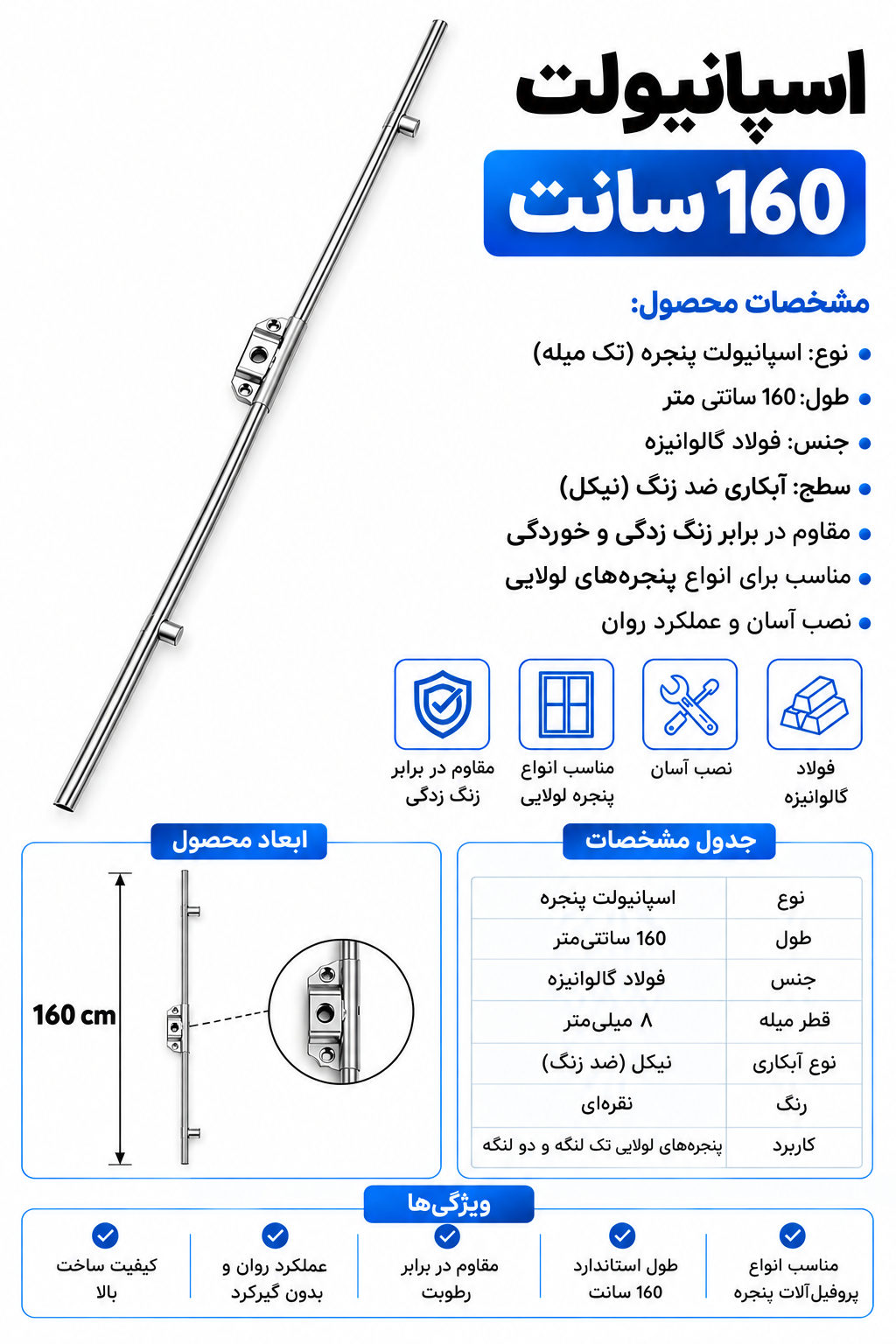 اسپانیولت ۱۶۰سانت PVC